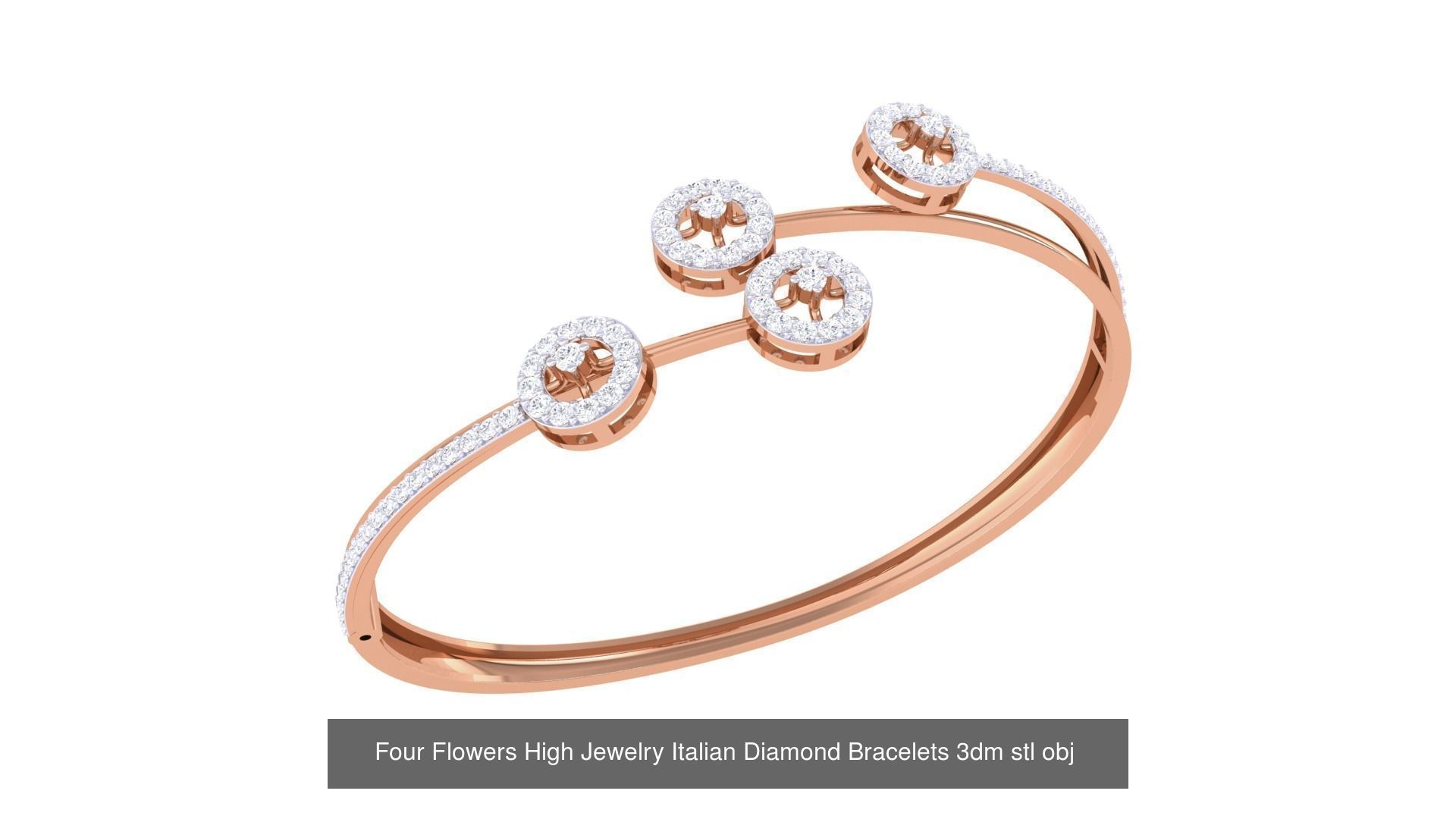 128 High Jewelry Italian Diamond Bracelets 3dm stl 3D Model Collection_100