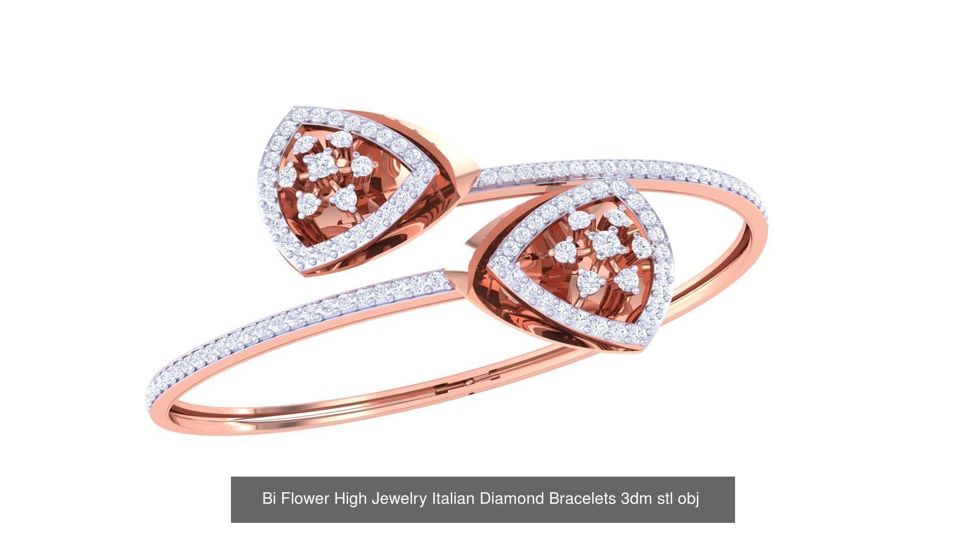 128 High Jewelry Italian Diamond Bracelets 3dm stl 3D Model Collection_62