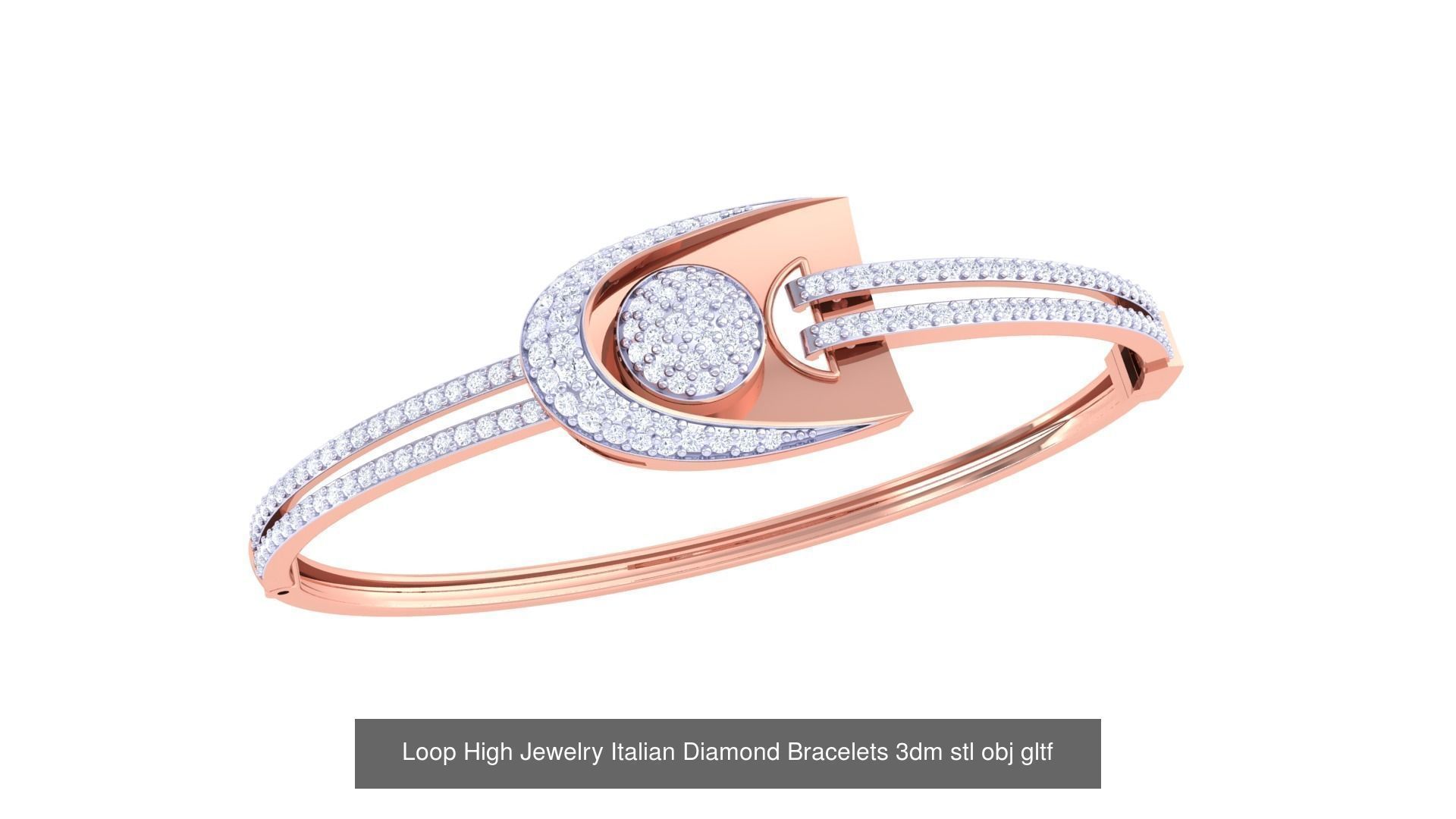 128 High Jewelry Italian Diamond Bracelets 3dm stl 3D Model Collection_47