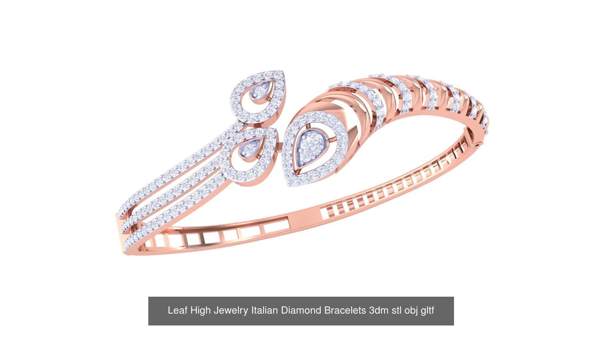 128 High Jewelry Italian Diamond Bracelets 3dm stl 3D Model Collection_17
