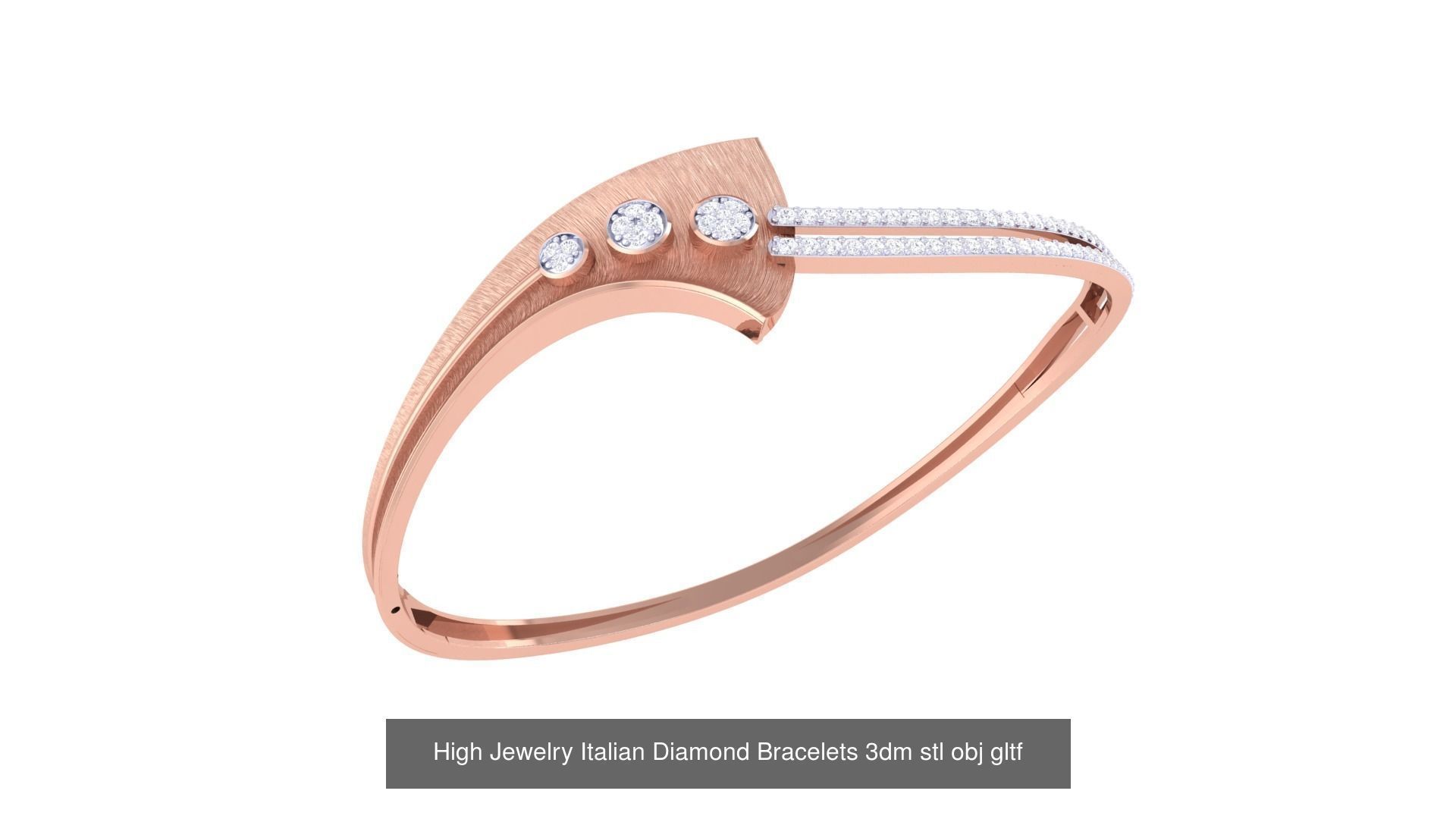 128 High Jewelry Italian Diamond Bracelets 3dm stl 3D Model Collection_74