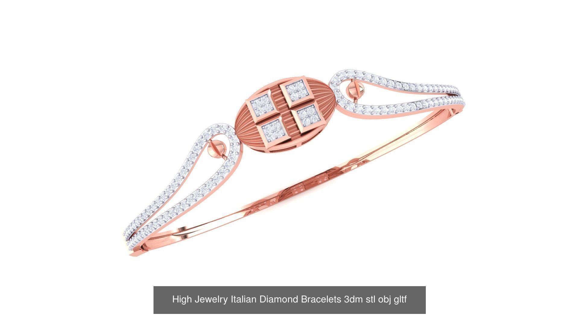 128 High Jewelry Italian Diamond Bracelets 3dm stl 3D Model Collection_117