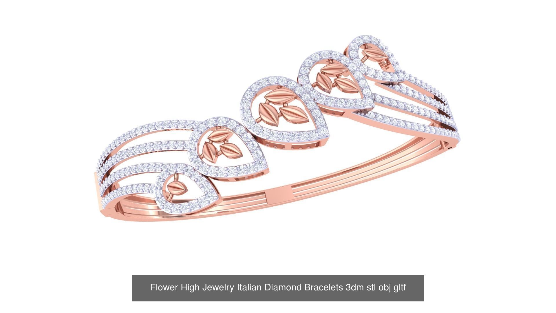 128 High Jewelry Italian Diamond Bracelets 3dm stl 3D Model Collection_15