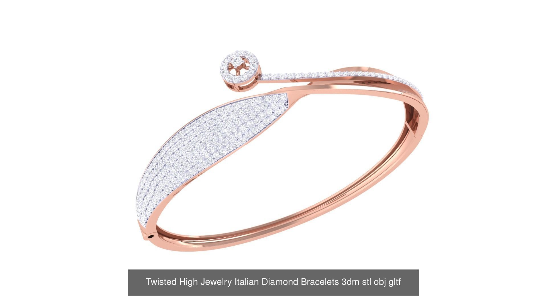 128 High Jewelry Italian Diamond Bracelets 3dm stl 3D Model Collection_69