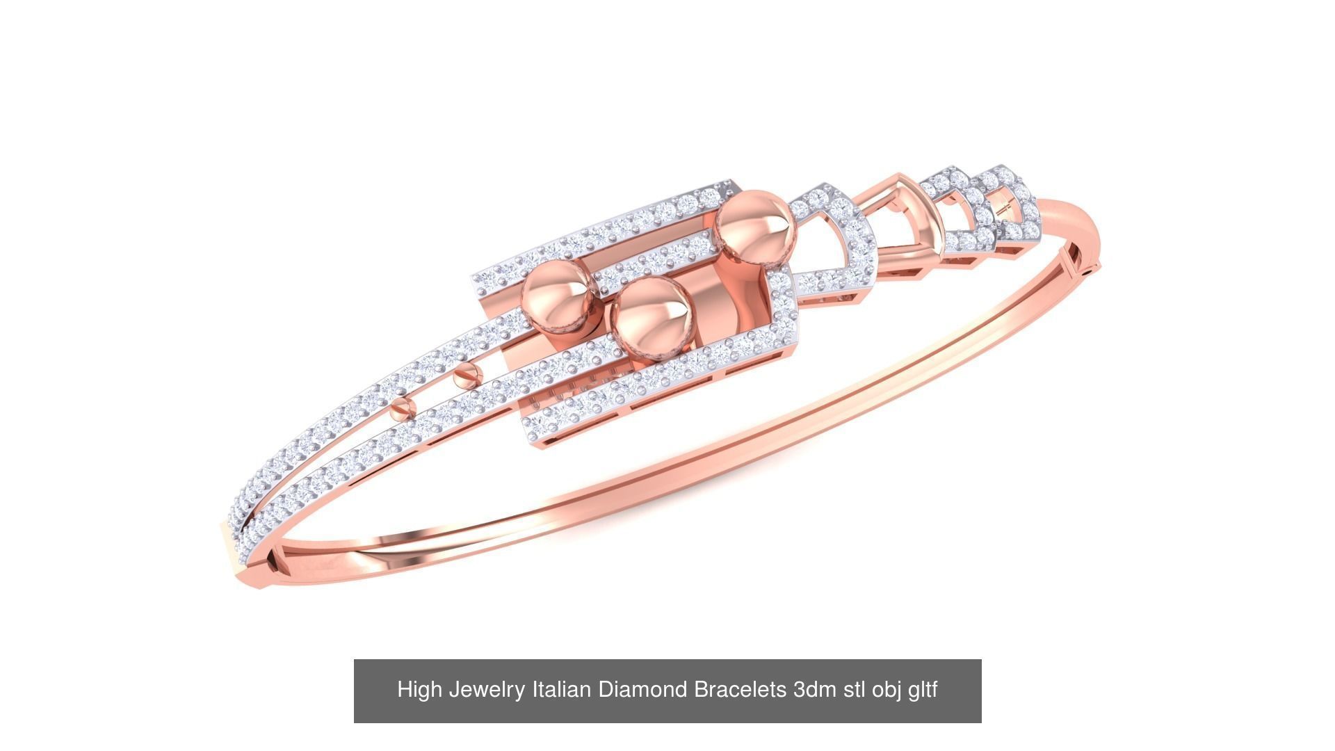 128 High Jewelry Italian Diamond Bracelets 3dm stl 3D Model Collection_114
