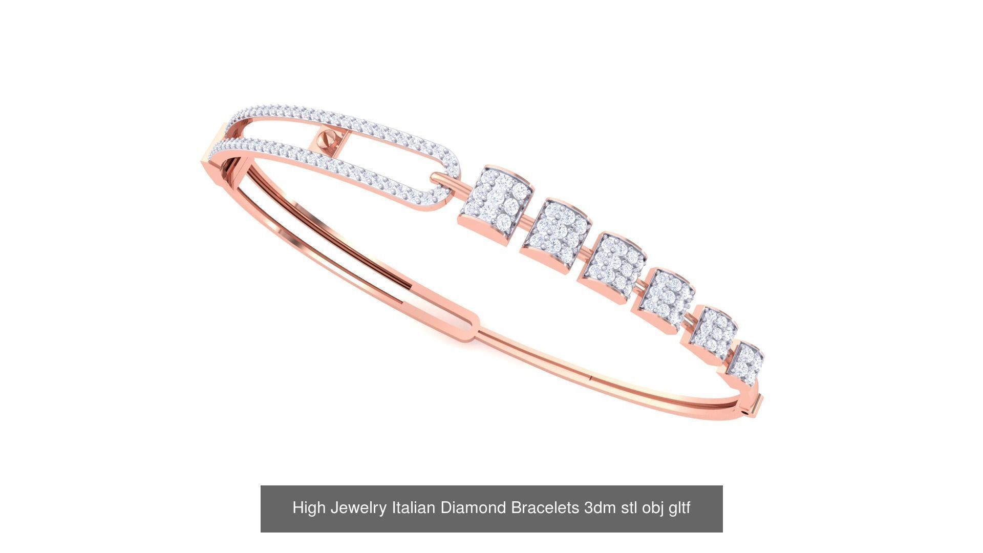 128 High Jewelry Italian Diamond Bracelets 3dm stl 3D Model Collection_106