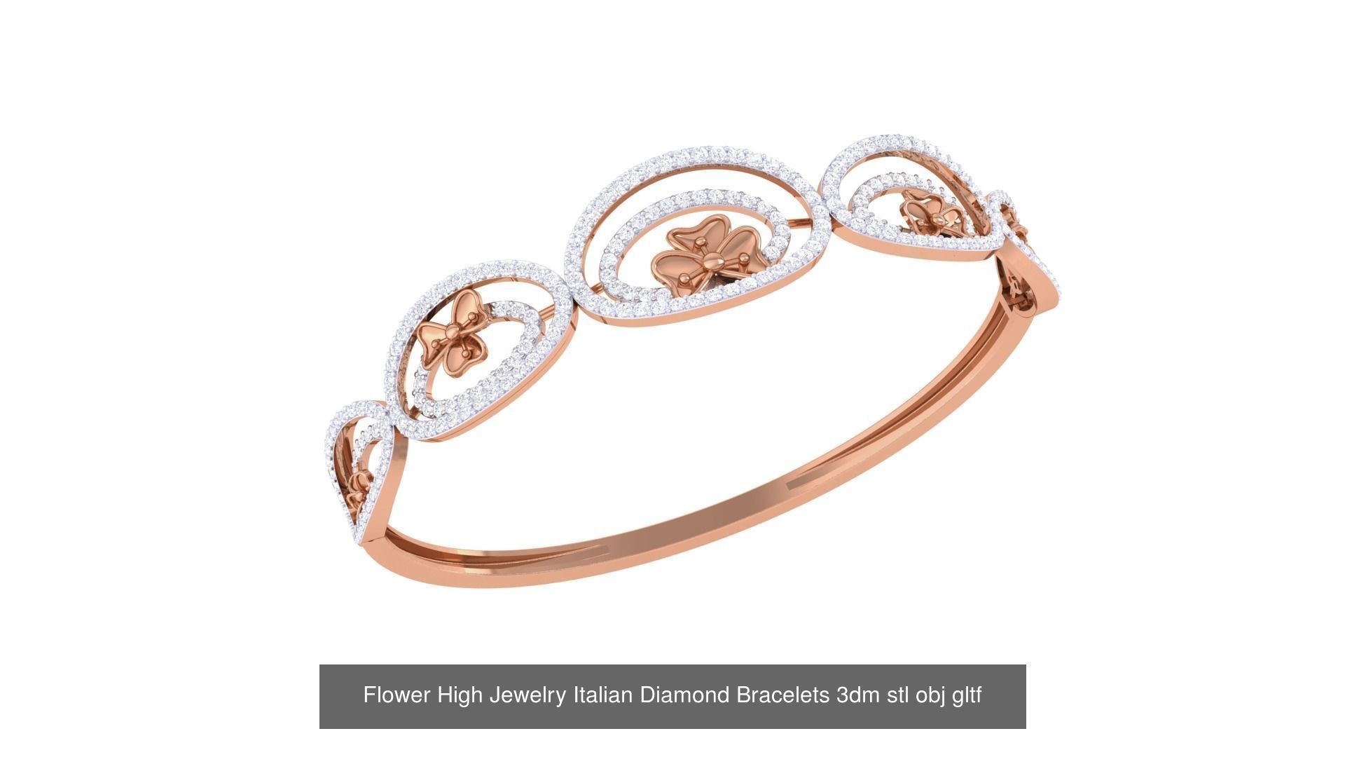 128 High Jewelry Italian Diamond Bracelets 3dm stl 3D Model Collection_102