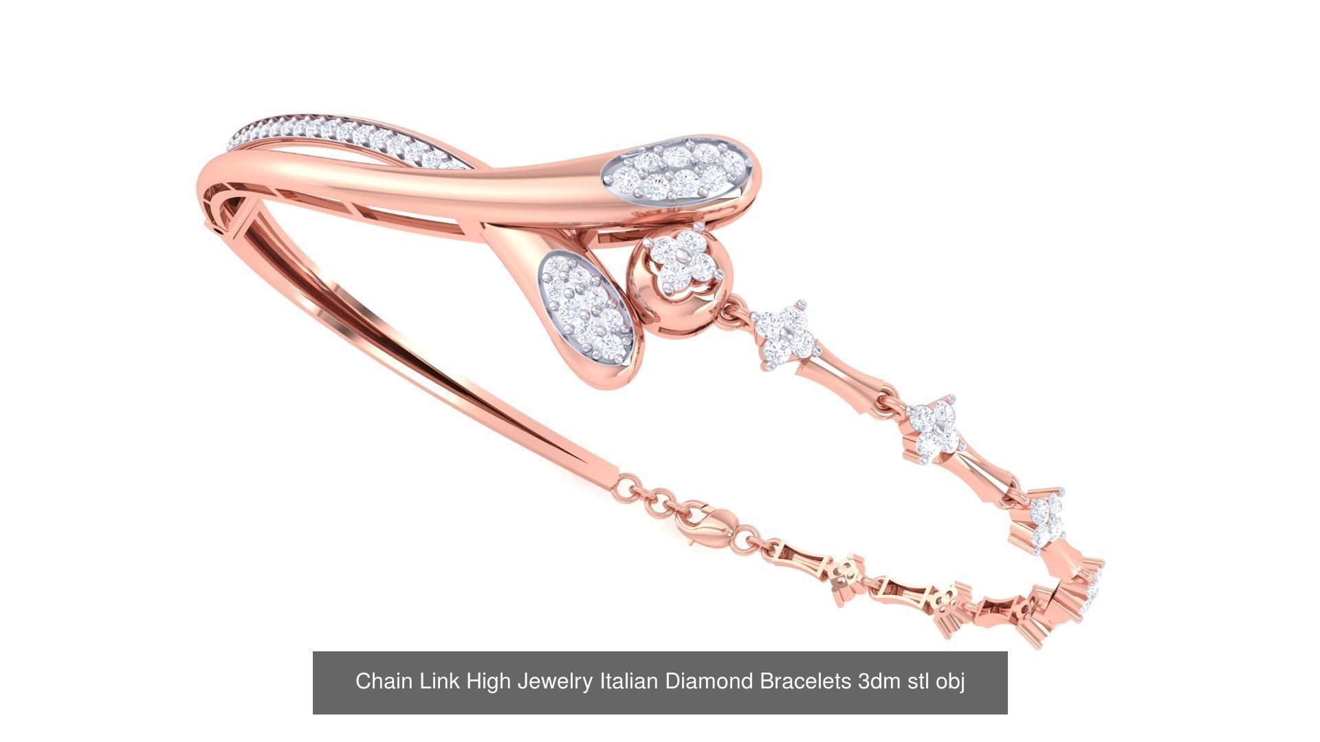 128 High Jewelry Italian Diamond Bracelets 3dm stl 3D Model Collection_103