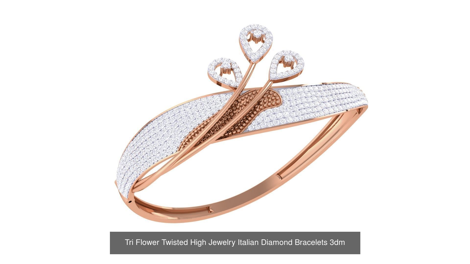 128 High Jewelry Italian Diamond Bracelets 3dm stl 3D Model Collection_81