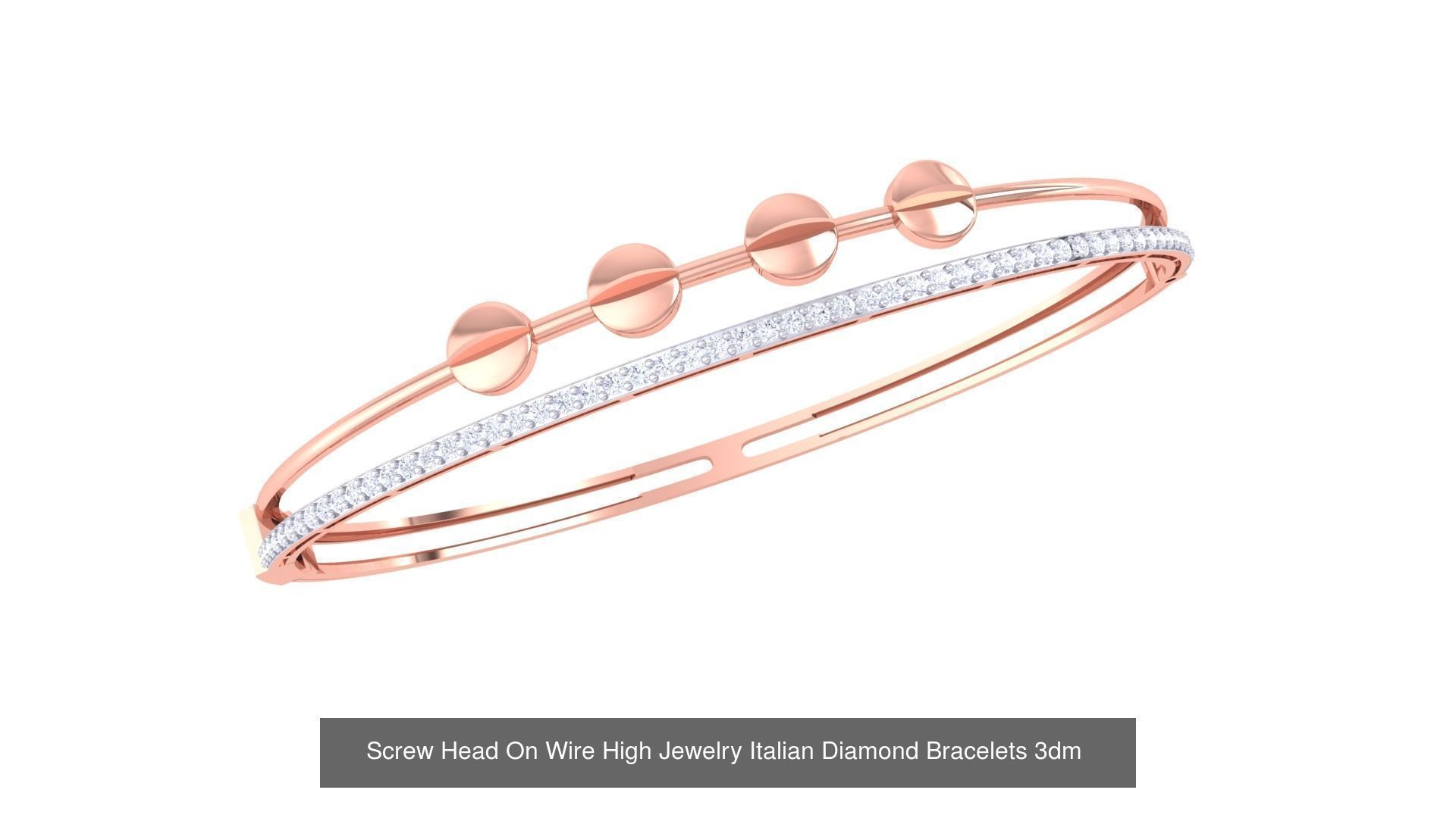 128 High Jewelry Italian Diamond Bracelets 3dm stl 3D Model Collection_111