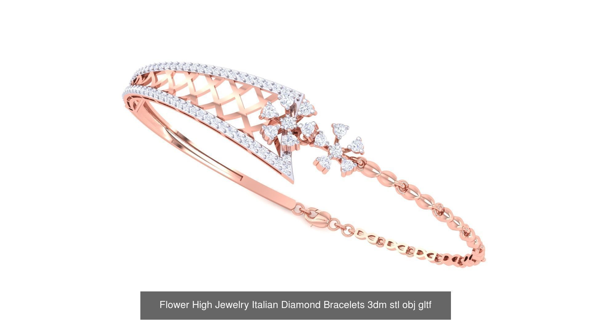 128 High Jewelry Italian Diamond Bracelets 3dm stl 3D Model Collection_110