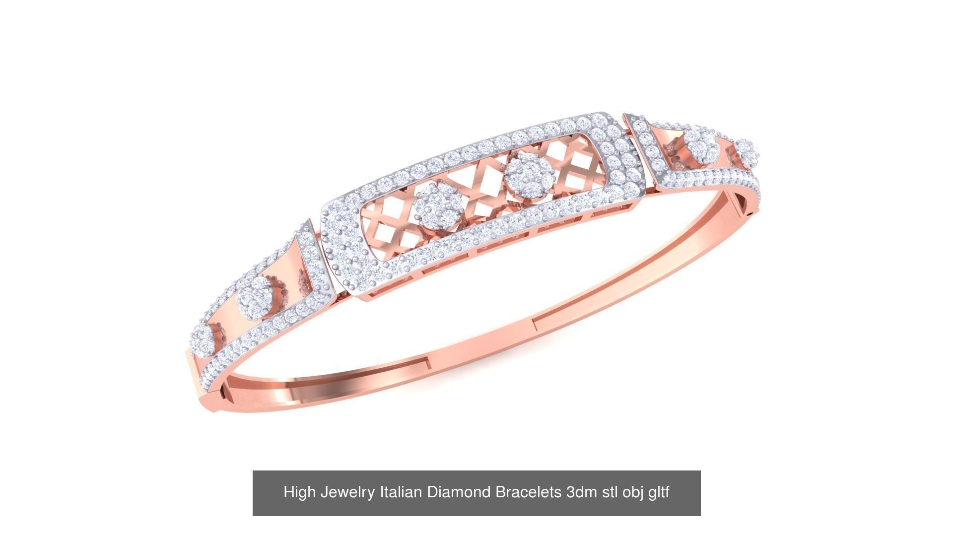 128 High Jewelry Italian Diamond Bracelets 3dm stl 3D Model Collection_120