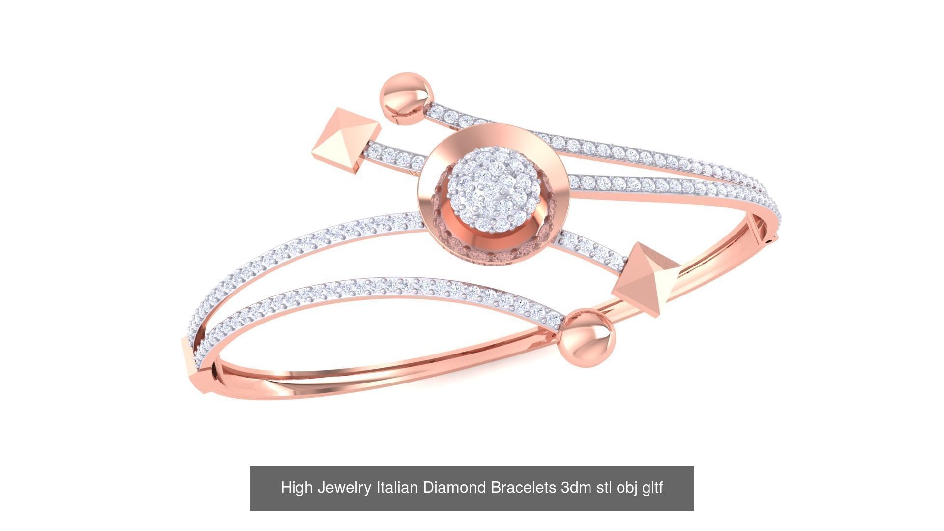 128 High Jewelry Italian Diamond Bracelets 3dm stl 3D Model Collection_123