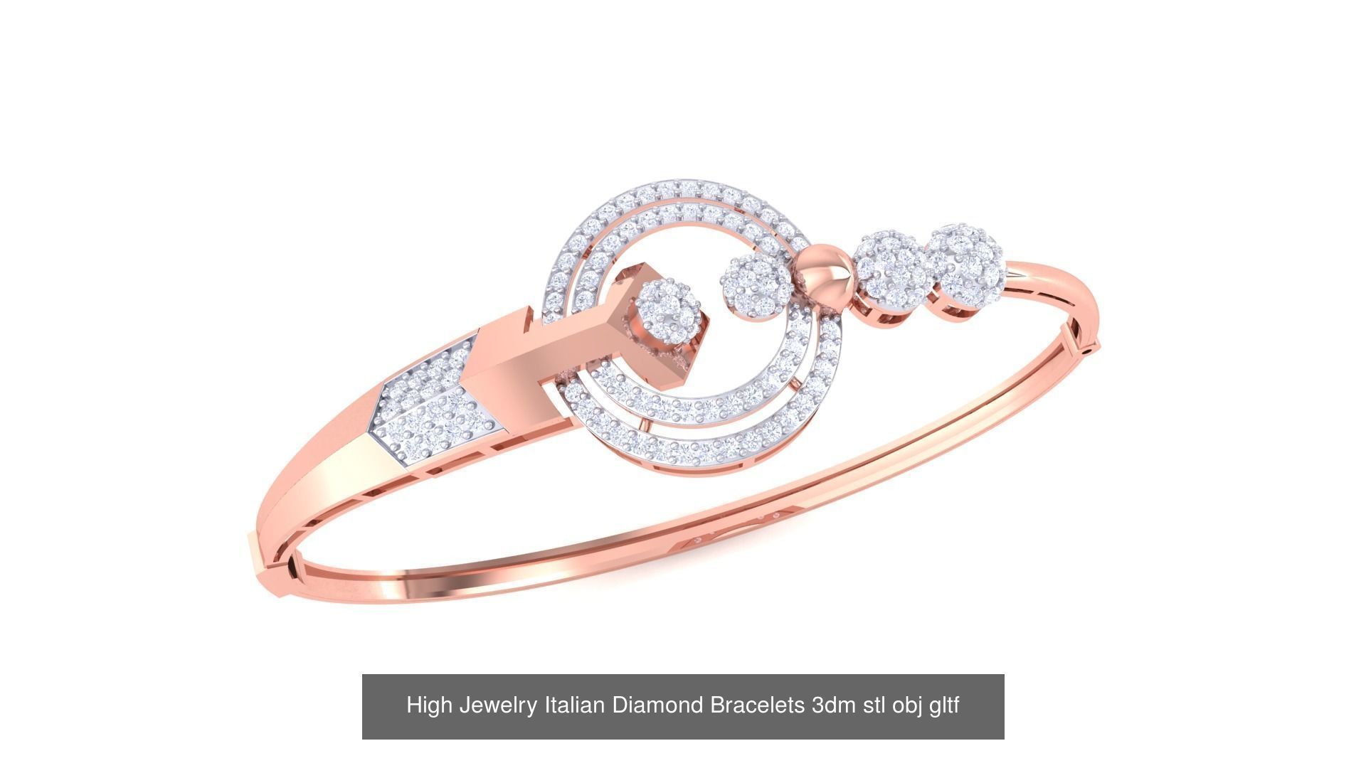 128 High Jewelry Italian Diamond Bracelets 3dm stl 3D Model Collection_138