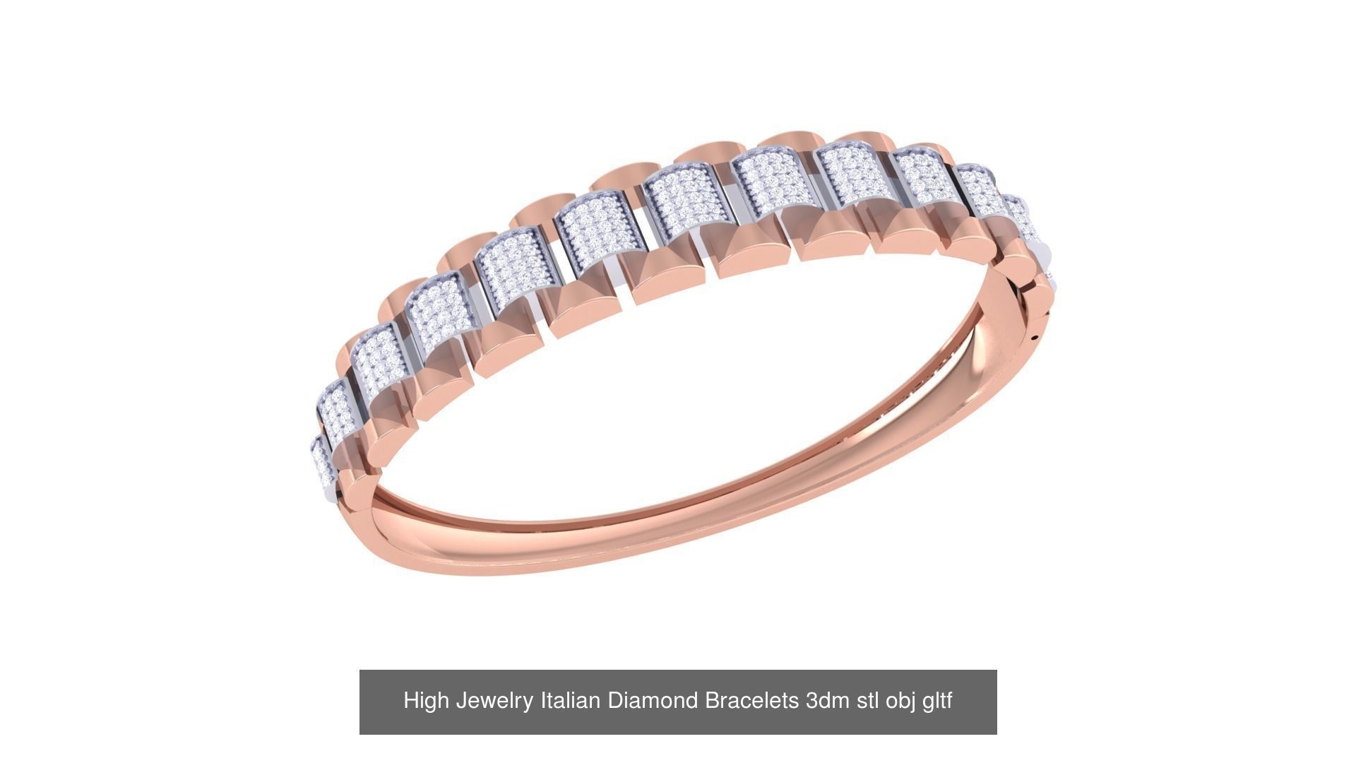 128 High Jewelry Italian Diamond Bracelets 3dm stl 3D Model Collection_86