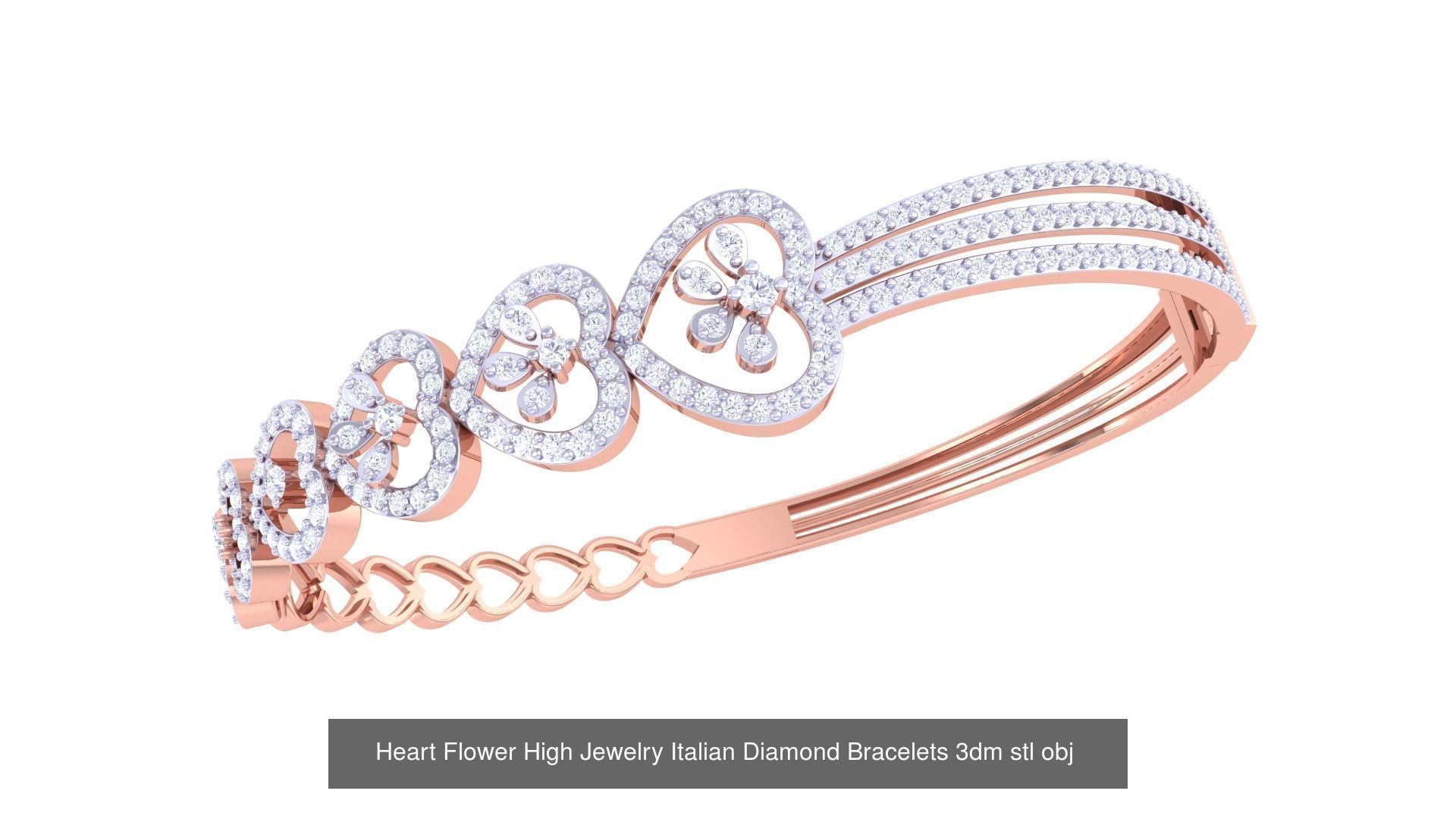 128 High Jewelry Italian Diamond Bracelets 3dm stl 3D Model Collection_19