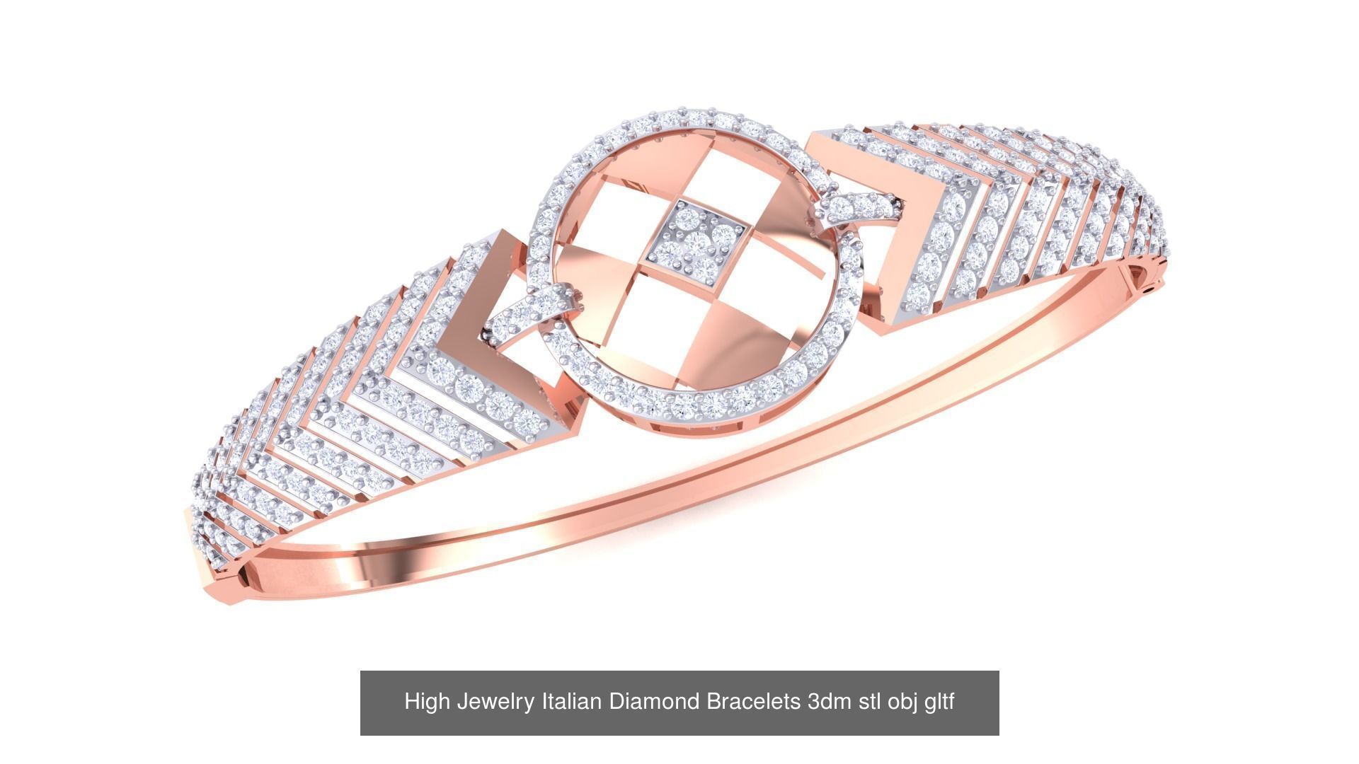 128 High Jewelry Italian Diamond Bracelets 3dm stl 3D Model Collection_142