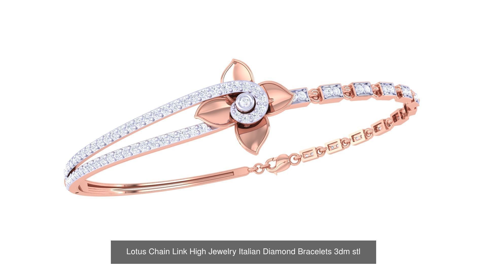 128 High Jewelry Italian Diamond Bracelets 3dm stl 3D Model Collection_44