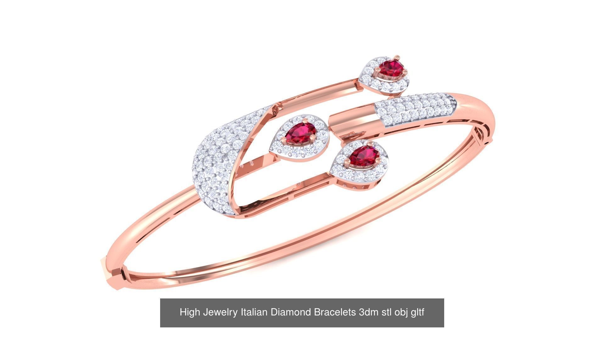 128 High Jewelry Italian Diamond Bracelets 3dm stl 3D Model Collection_113