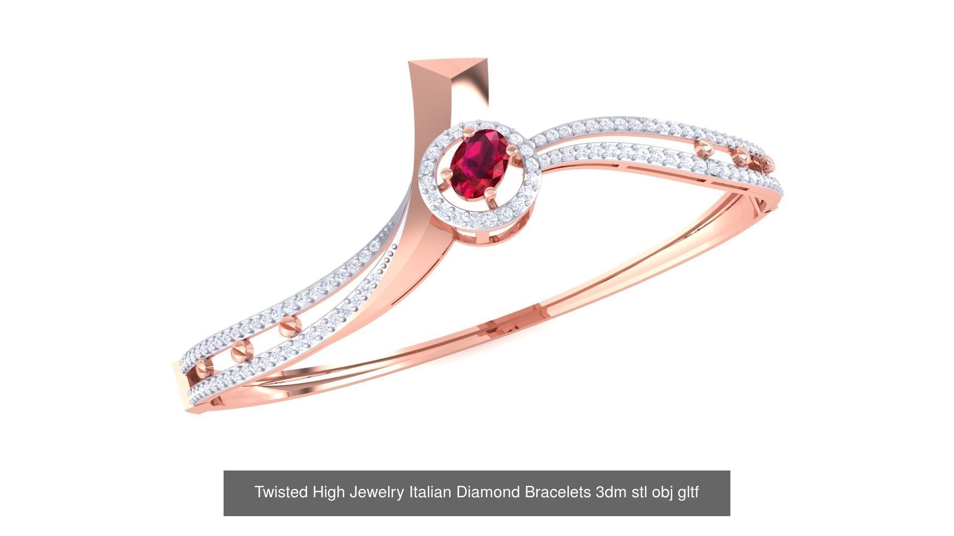 128 High Jewelry Italian Diamond Bracelets 3dm stl 3D Model Collection_141