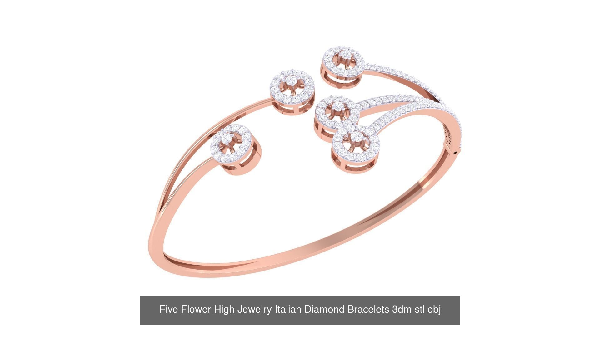 128 High Jewelry Italian Diamond Bracelets 3dm stl 3D Model Collection_73