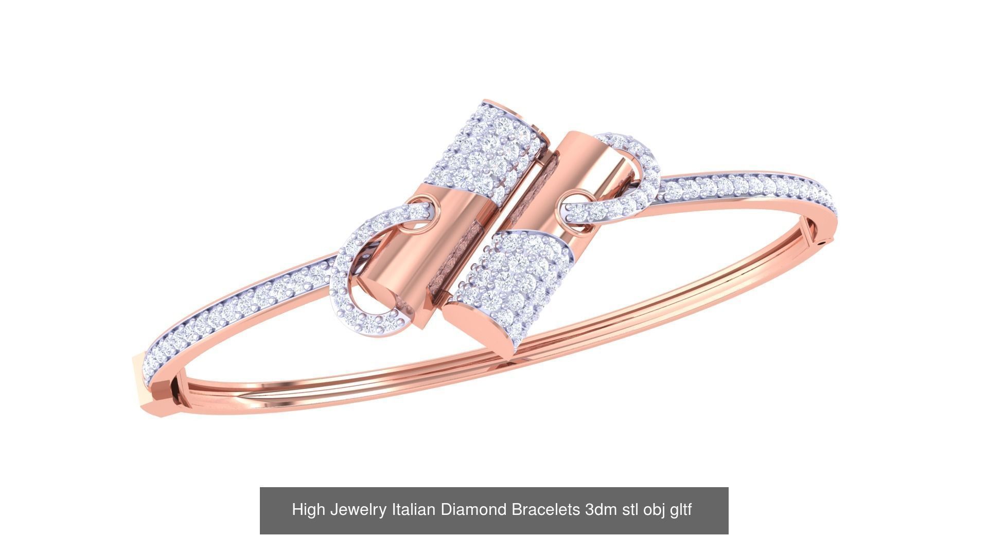 128 High Jewelry Italian Diamond Bracelets 3dm stl 3D Model Collection_67