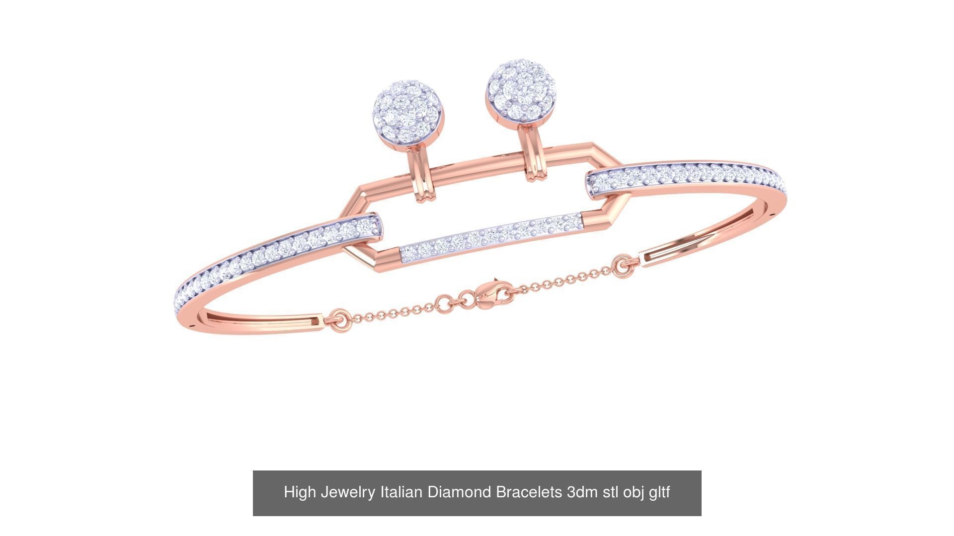 128 High Jewelry Italian Diamond Bracelets 3dm stl 3D Model Collection_28