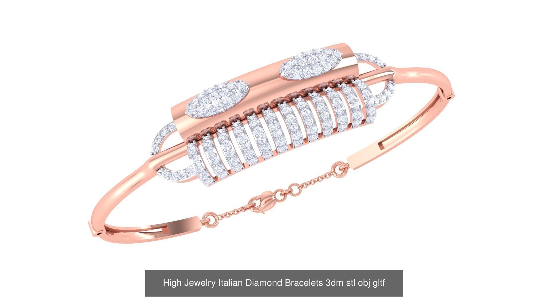 128 High Jewelry Italian Diamond Bracelets 3dm stl 3D Model Collection_107