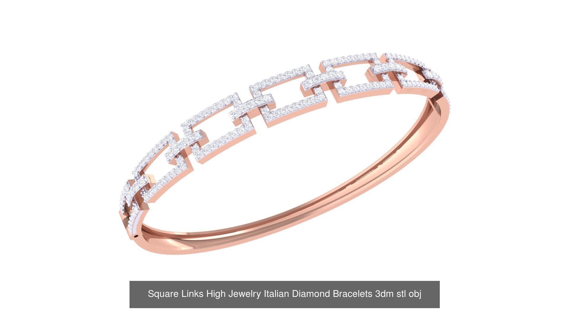 128 High Jewelry Italian Diamond Bracelets 3dm stl 3D Model Collection_92