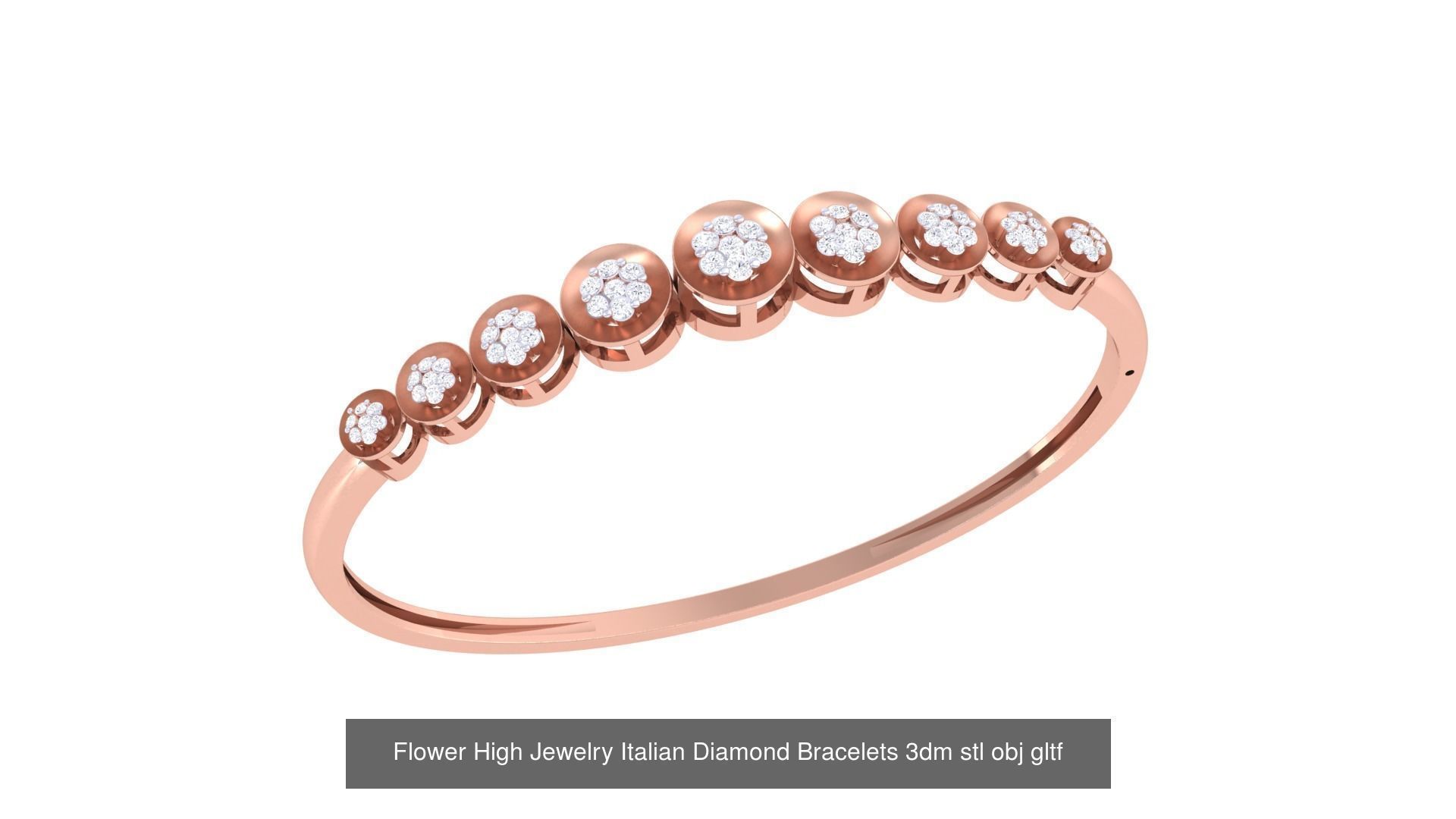 128 High Jewelry Italian Diamond Bracelets 3dm stl 3D Model Collection_68