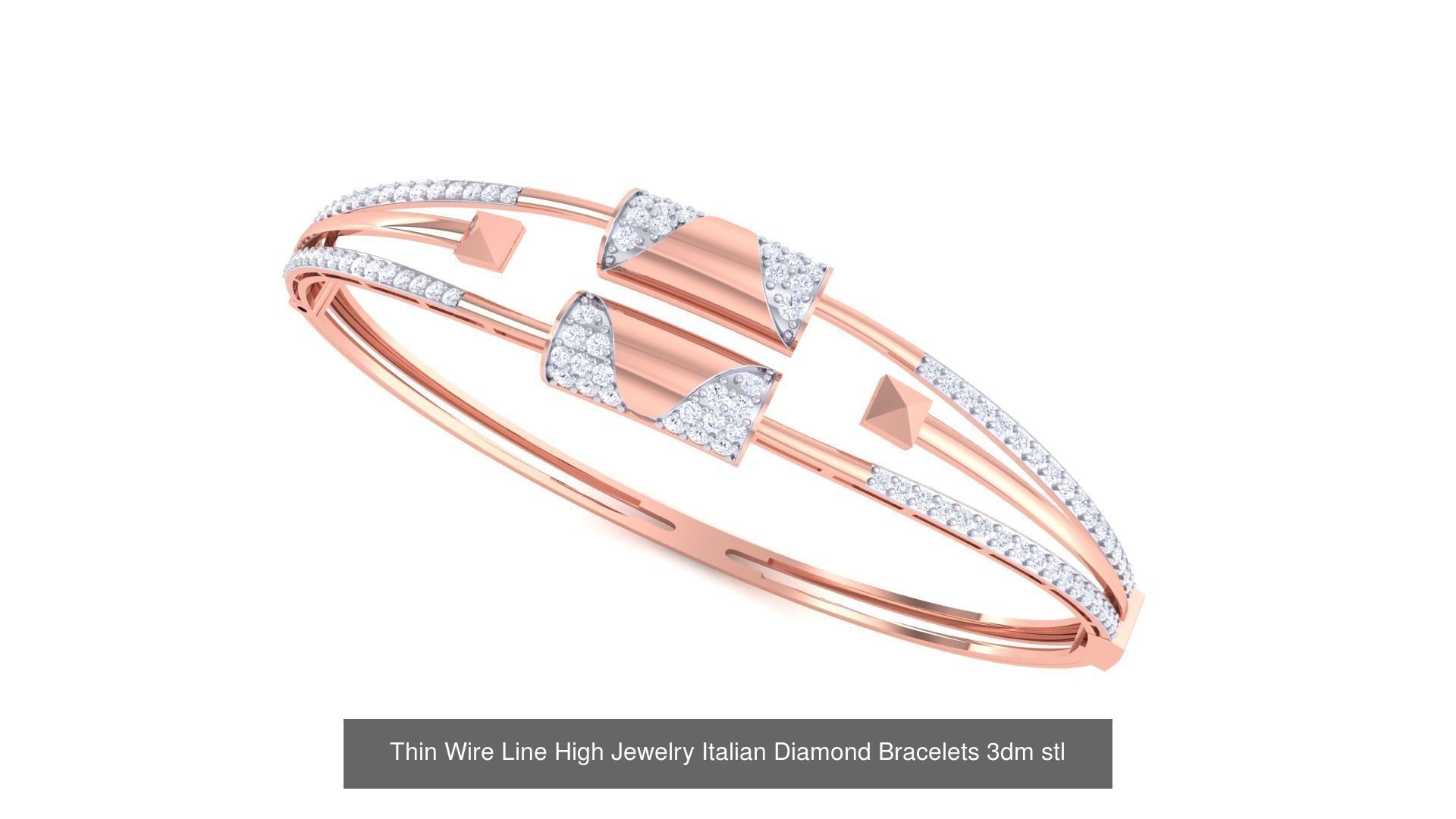 128 High Jewelry Italian Diamond Bracelets 3dm stl 3D Model Collection_112