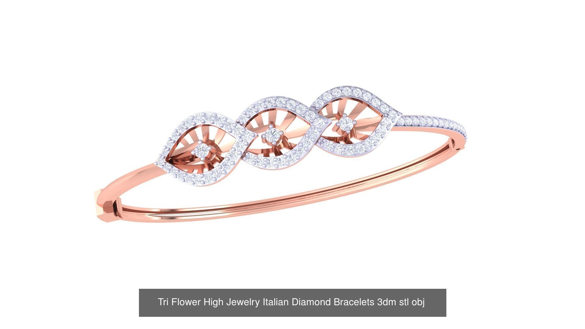 128 High Jewelry Italian Diamond Bracelets 3dm stl 3D Model Collection_63