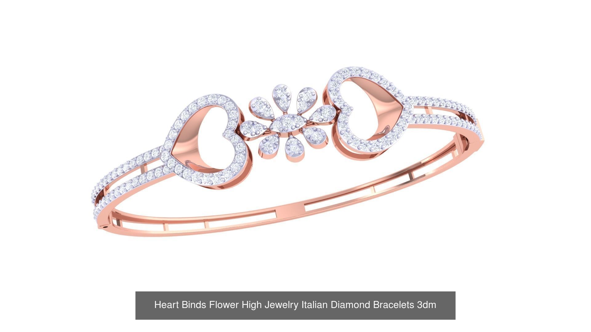 128 High Jewelry Italian Diamond Bracelets 3dm stl 3D Model Collection_16