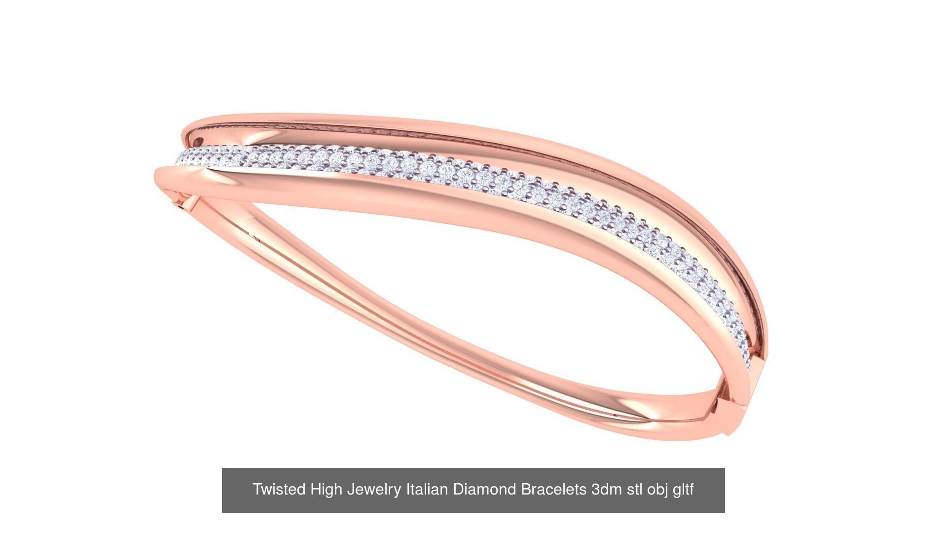 128 High Jewelry Italian Diamond Bracelets 3dm stl 3D Model Collection_52