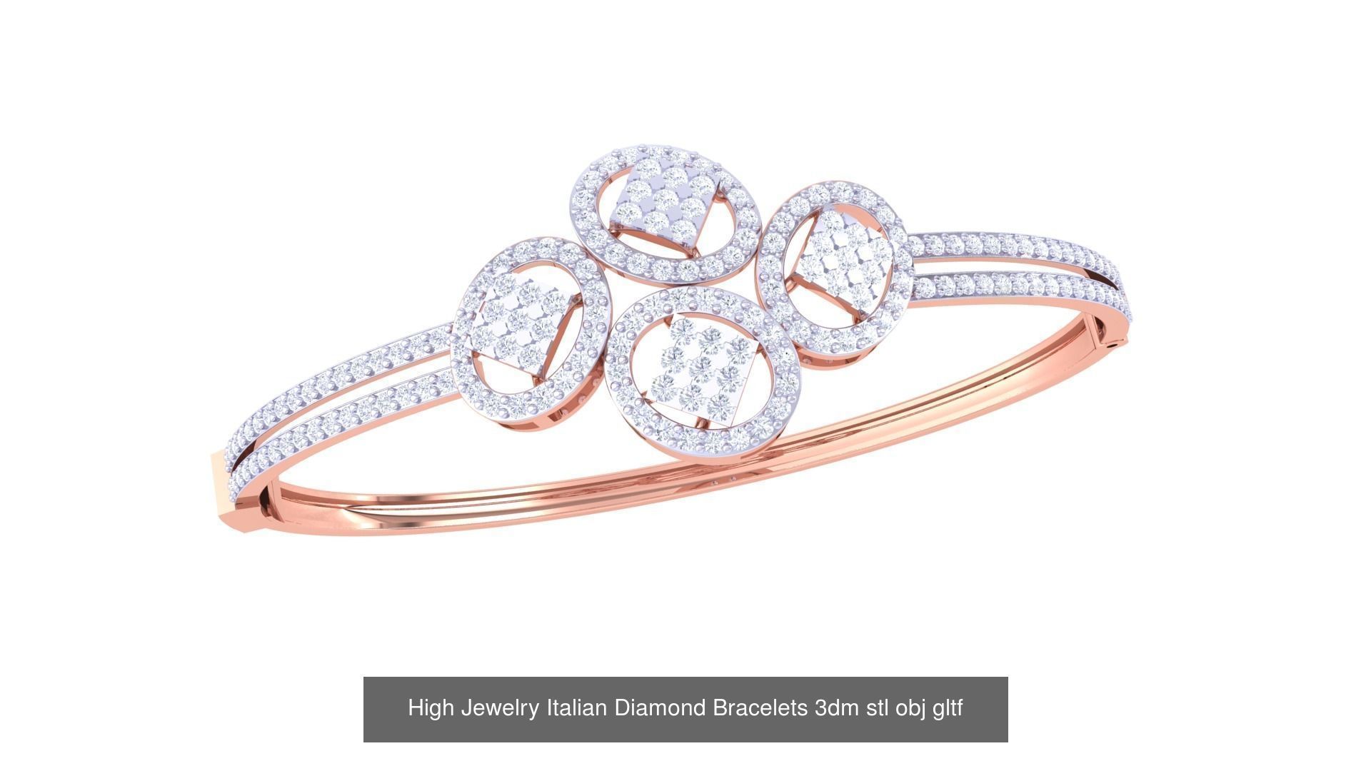 128 High Jewelry Italian Diamond Bracelets 3dm stl 3D Model Collection_66