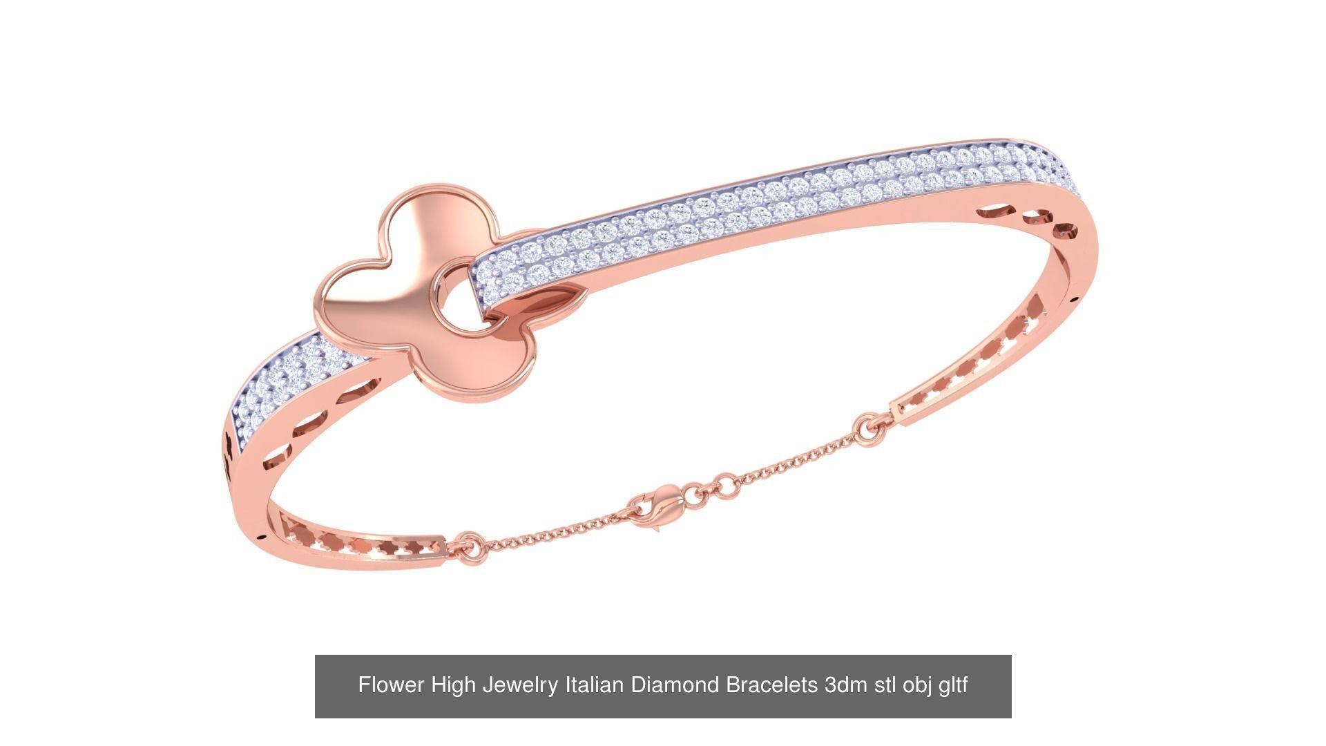 128 High Jewelry Italian Diamond Bracelets 3dm stl 3D Model Collection_29