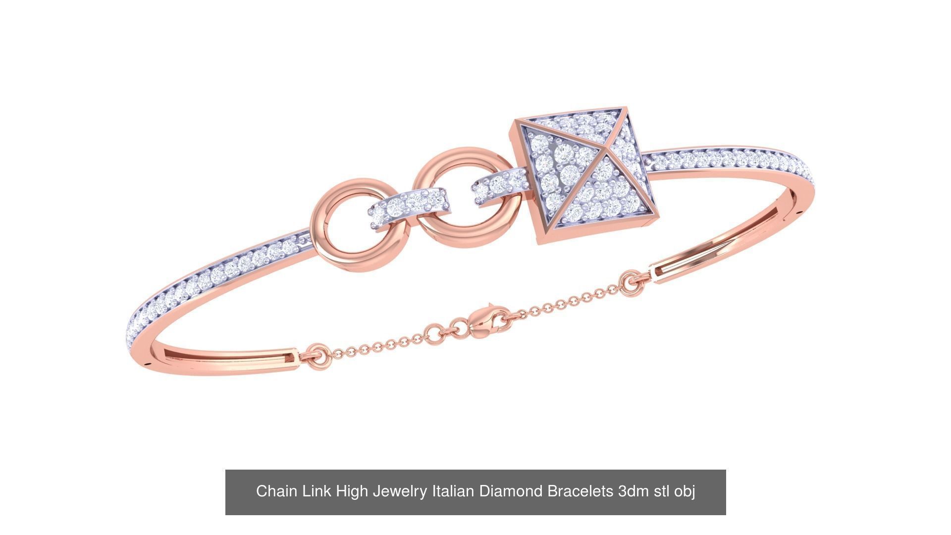 128 High Jewelry Italian Diamond Bracelets 3dm stl 3D Model Collection_26