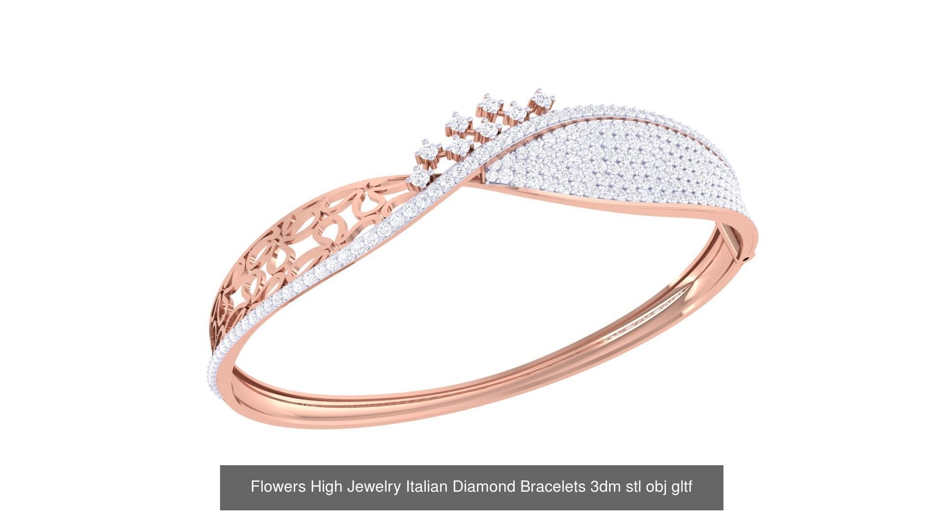 128 High Jewelry Italian Diamond Bracelets 3dm stl 3D Model Collection_70