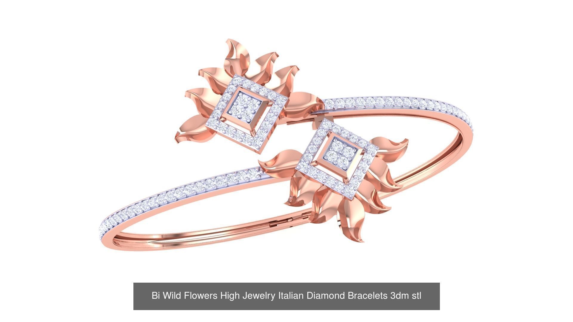 128 High Jewelry Italian Diamond Bracelets 3dm stl 3D Model Collection_59