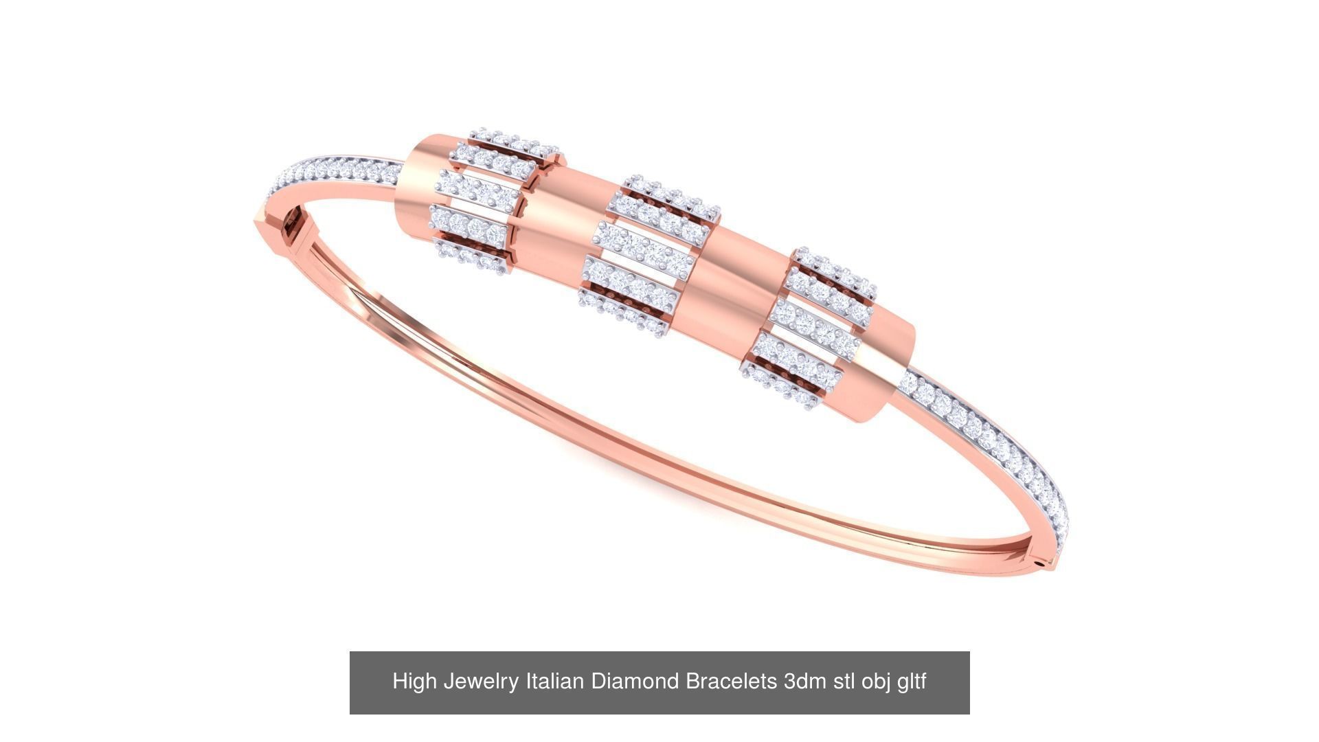128 High Jewelry Italian Diamond Bracelets 3dm stl 3D Model Collection_121
