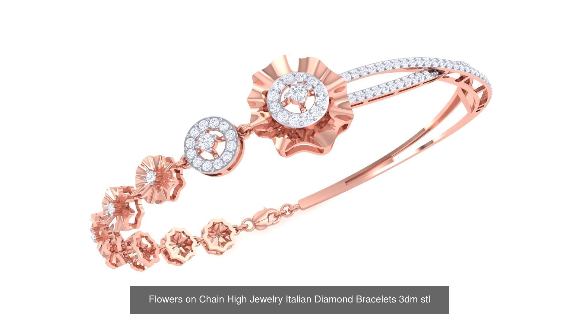 128 High Jewelry Italian Diamond Bracelets 3dm stl 3D Model Collection_108