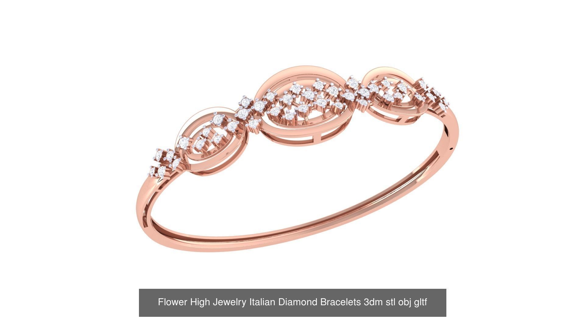 128 High Jewelry Italian Diamond Bracelets 3dm stl 3D Model Collection_91