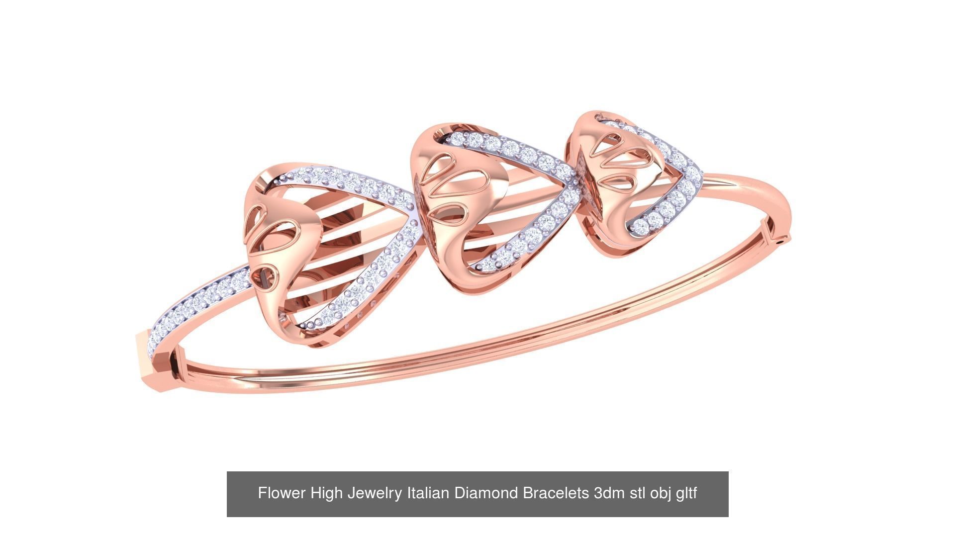 128 High Jewelry Italian Diamond Bracelets 3dm stl 3D Model Collection_45