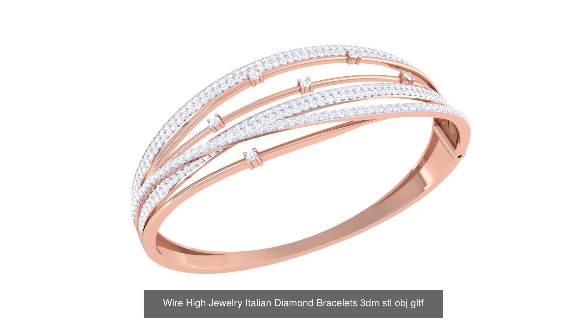 128 High Jewelry Italian Diamond Bracelets 3dm stl 3D Model Collection_96