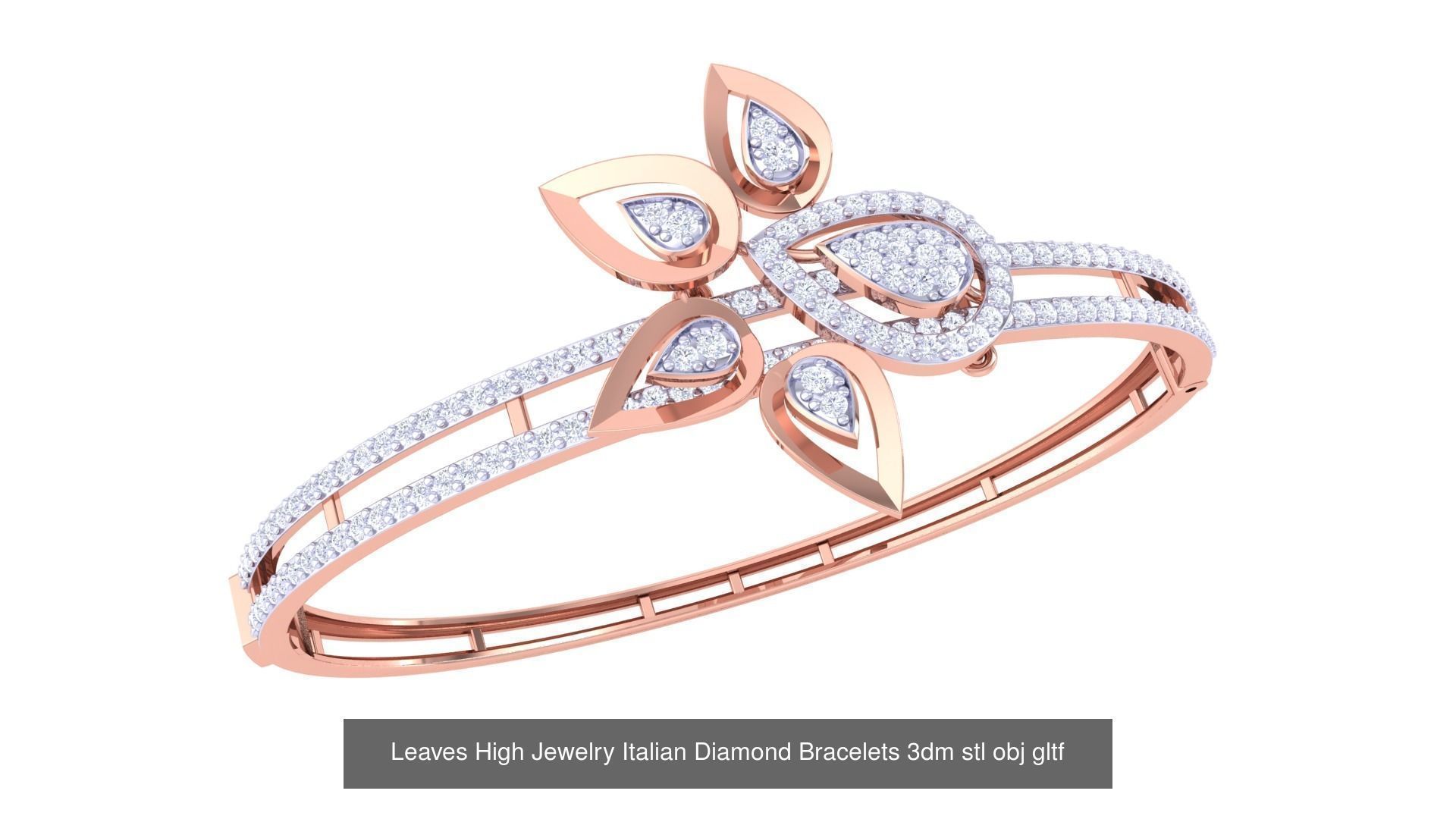 128 High Jewelry Italian Diamond Bracelets 3dm stl 3D Model Collection_22