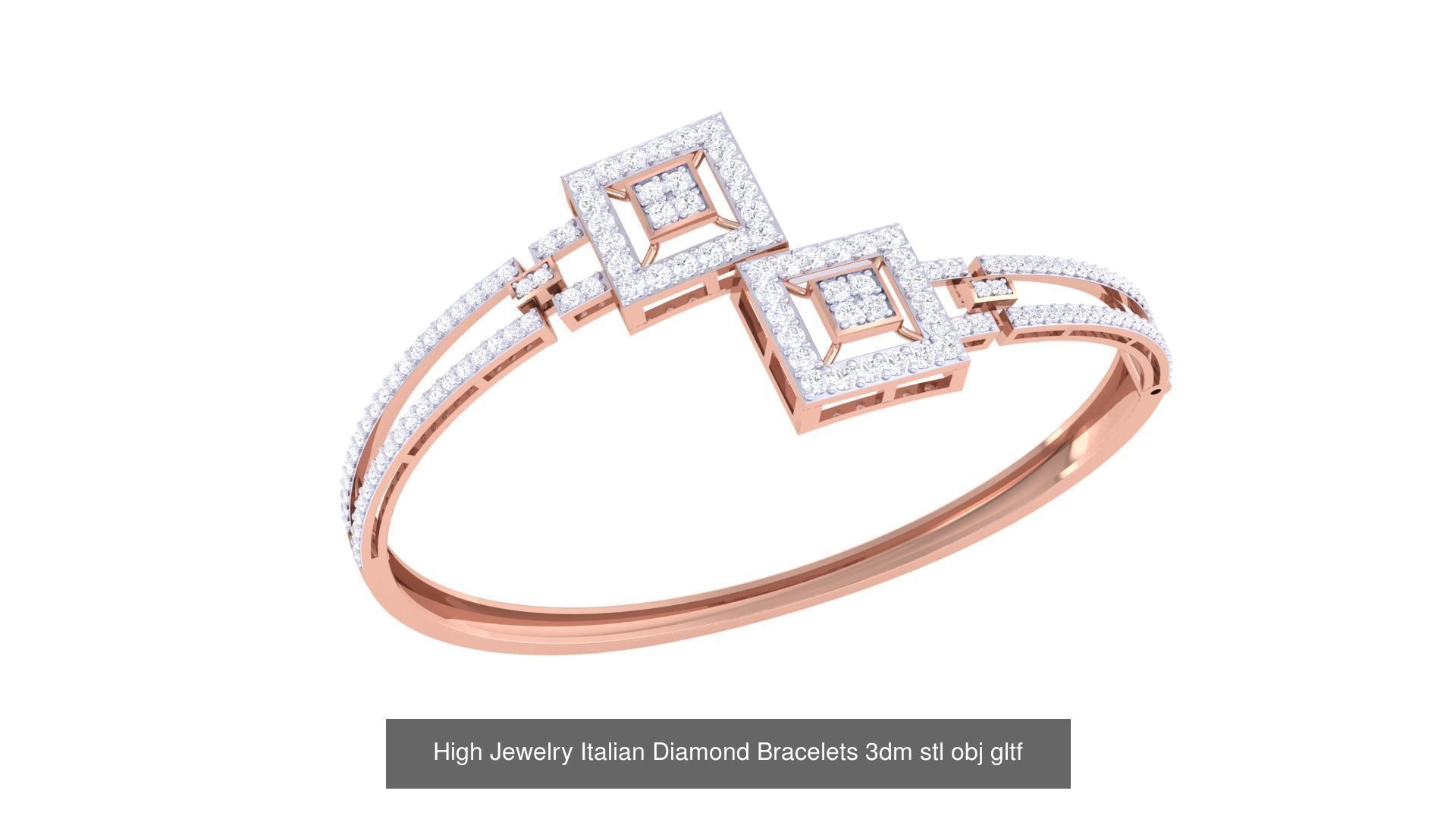 128 High Jewelry Italian Diamond Bracelets 3dm stl 3D Model Collection_99