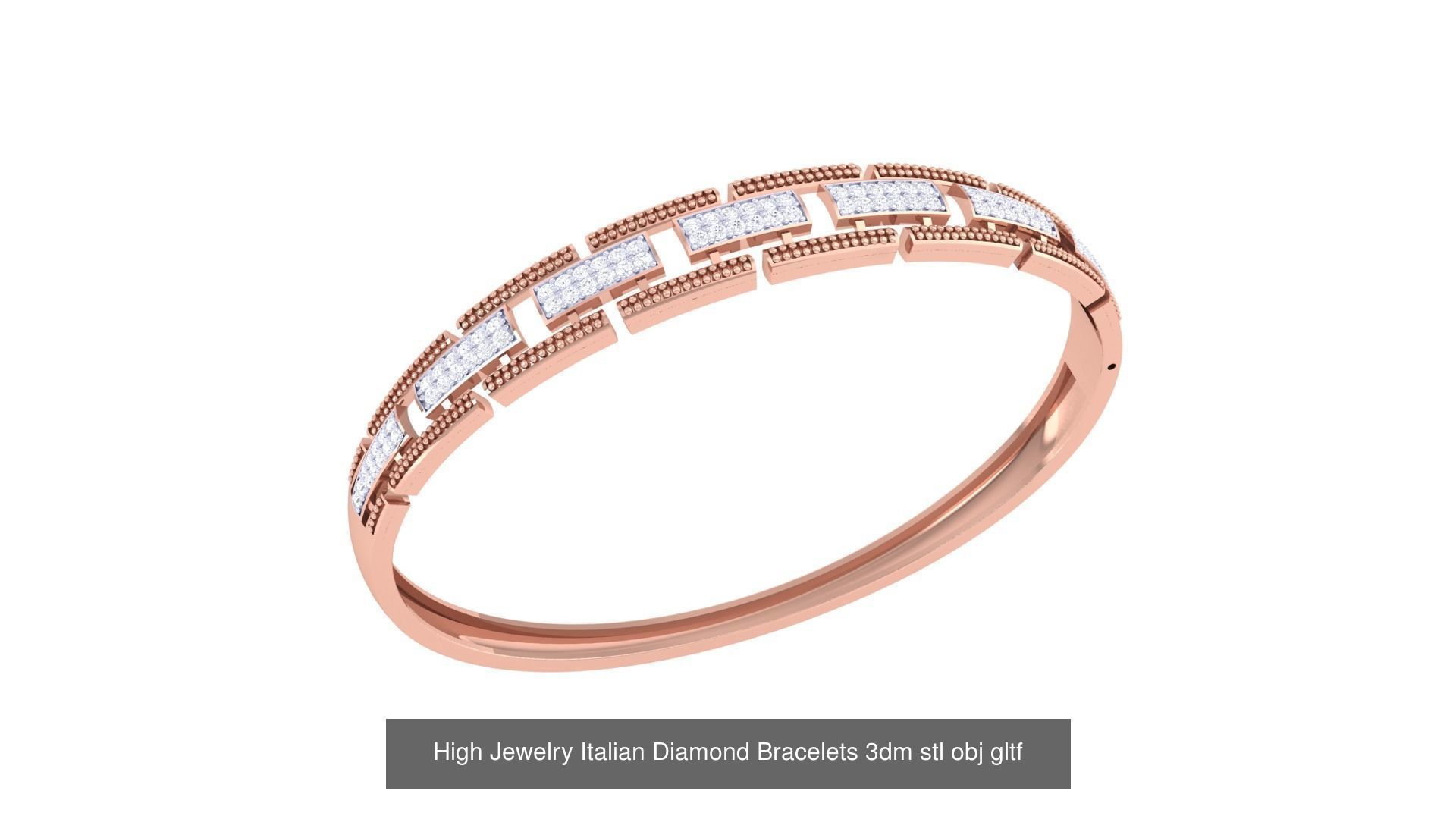 128 High Jewelry Italian Diamond Bracelets 3dm stl 3D Model Collection_93