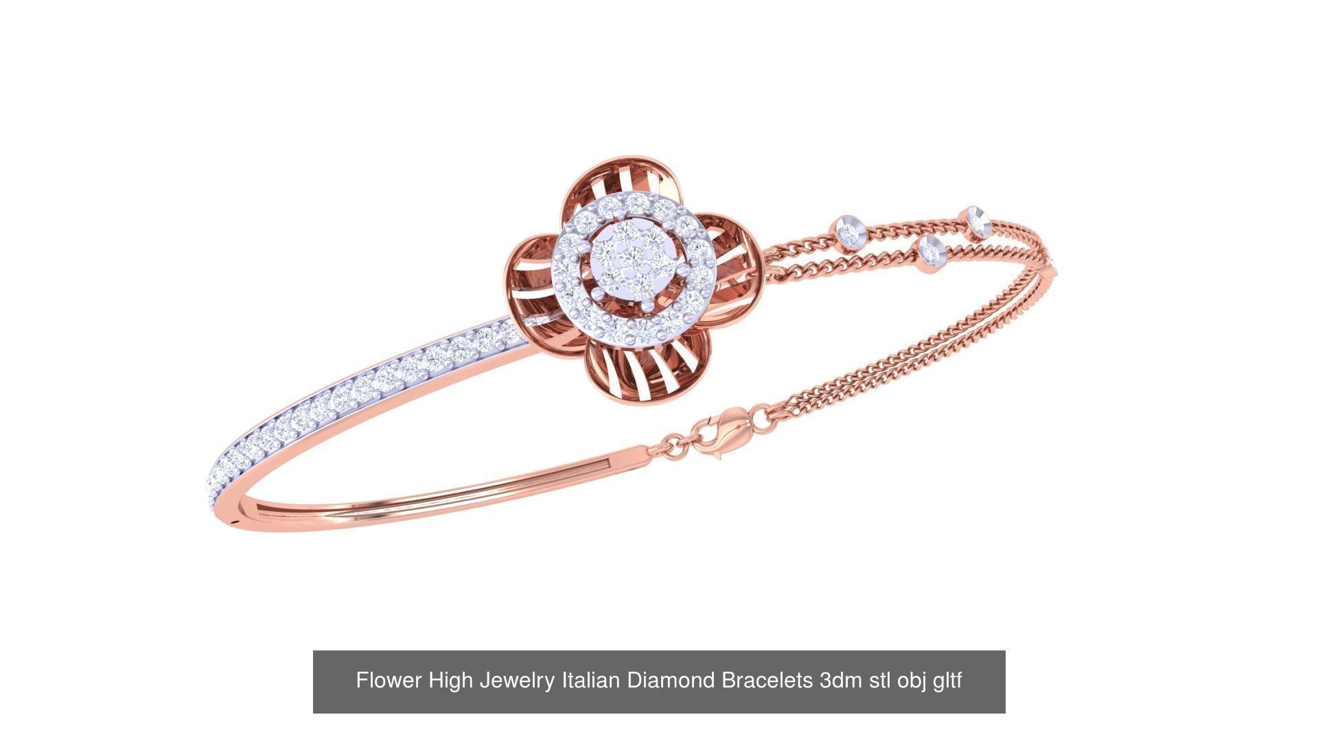 128 High Jewelry Italian Diamond Bracelets 3dm stl 3D Model Collection_54