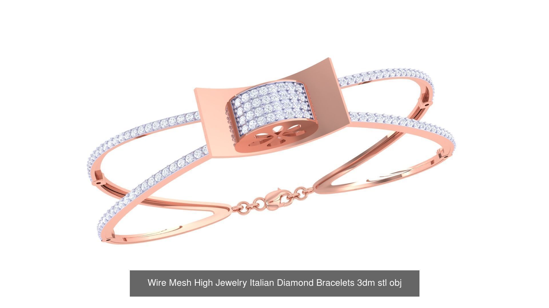 128 High Jewelry Italian Diamond Bracelets 3dm stl 3D Model Collection_57