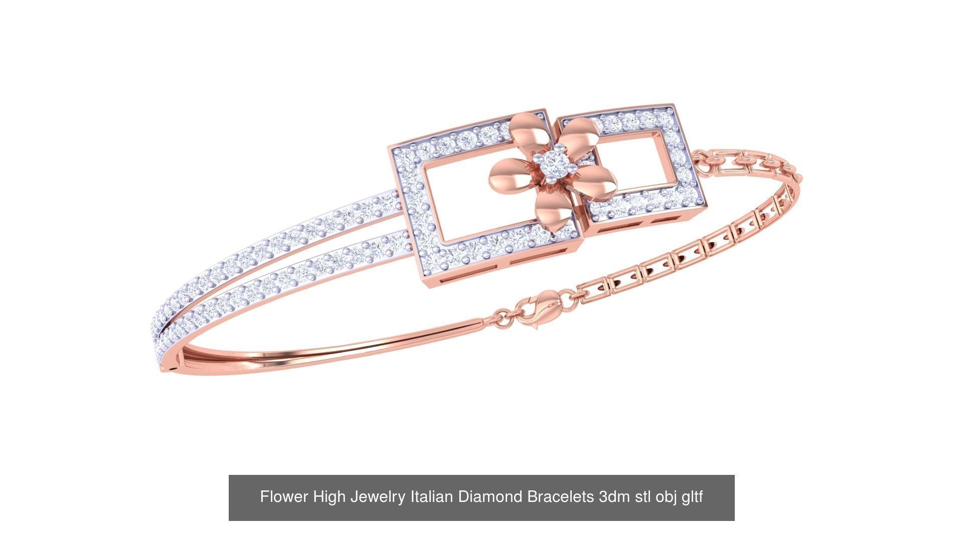 128 High Jewelry Italian Diamond Bracelets 3dm stl 3D Model Collection_38